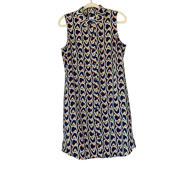 CAbi Amour 5370 multi abstract interlocking heart sleeveless shirt dress. Size S - Picture 1 of 10